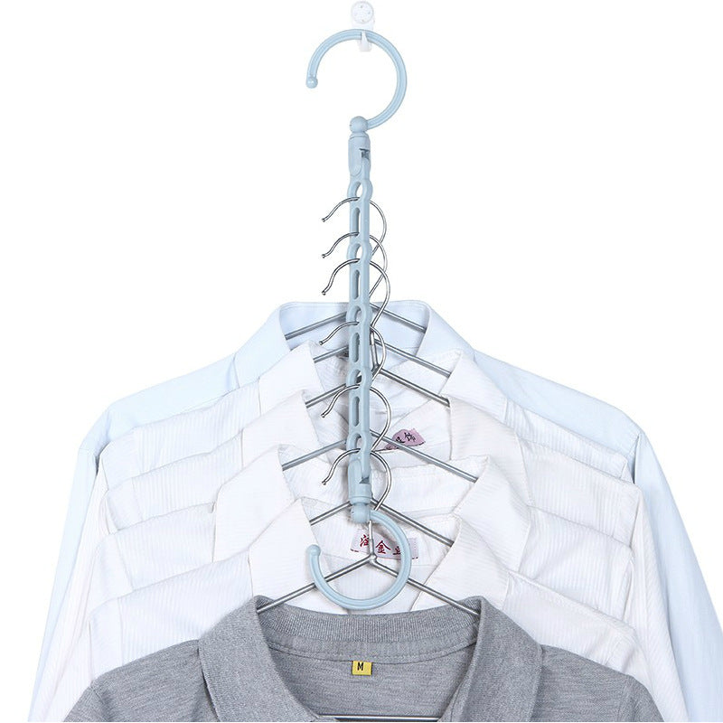 Multifunctional rotating portable clothes hanger