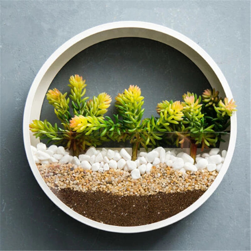 Round Iron Wall Vase Decor