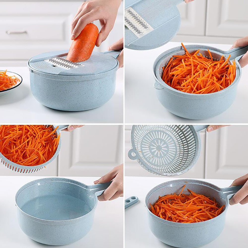 Multi-Function Vegetable Cutter with Strainer